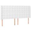 vidaXL Testiera con orecchie Bianca 203x16x118/128 cm Pelle finta