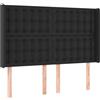 vidaXL Testiera con orecchie Nero 147x16x118/128 cm Pelle finta