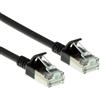 ACT Black 3 metri di cavo patch slimline per datacenter LSZH U/FTP CAT6A, senza strappi, con connettori RJ45 (DC7903)