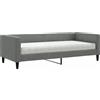 vidaXL Divano letto con materasso Grigio scuro 90x200 cm Tessuto