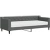 vidaXL Divano letto con materasso Grigio scuro 80x200 cm Tessuto