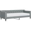 vidaXL Divano letto con materasso Grigio chiaro 80x200 cm Tessuto