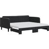 vidaXL Divano letto estraibile con materasso Nero 90x190 cm Velluto