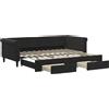 vidaXL Divano letto estraibile con cassetti Nero 90x200 cm Velluto
