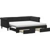 vidaXL Divano letto estraibile con cassetti Nero 90x200 cm Velluto