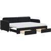 vidaXL Divano letto estraibile con cassetti Nero 80x200 cm Velluto
