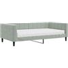 vidaXL Divano letto con materasso Grigio chiaro 100x200 cm Velluto