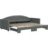 vidaXL Letto da giorno allungabile grigio scuro 90x200 cm in tessuto