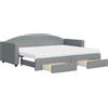 vidaXL Divano letto estraibile con cassetti Grigio chiaro 80x200 cm Tessuto