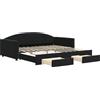 vidaXL Letto da giorno allungabile con cassetti nero 100x200 cm in velluto