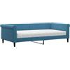 vidaXL Lettino con materasso blu 100x200 cm in velluto