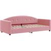 vidaXL Letto da giorno rosa 90x200 cm in velluto
