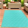 Carpetia Elegante tappeto per esterni con classico motivo a rombi in color petrolio Dimensioni - 150 x 220 cm