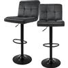 ML-Design set di 2 sgabelli da bar sgabello da banco girevole a 360°, sgabello da bar imbottito con schienale e poggiapiedi, 63-83 cm