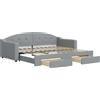 vidaXL Divano letto estraibile con cassetti Grigio chiaro 90x200 cm Tessuto