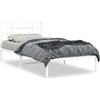 vidaXL Struttura letto con testiera in metallo bianco 100x200 cm
