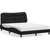 vidaXL Letto con materasso "Hvar" nero 140x200 cm in Pelle finta