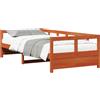vidaXL Letto da giorno senza materasso marrone cera 90x200 cm in legno di pino massiccio