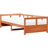 vidaXL Letto da giorno con materasso marrone cera 80x200 cm in legno di pino massiccio