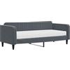 vidaXL Letto da giorno con materasso grigio scuro 90x200 cm in velluto