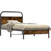 vidaXL Struttura letto senza materasso 90x200 cm rovere fumé materiale a base di legno