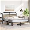 vidaXL Struttura letto senza materasso 120x190 cm rovere fumé materiale a base di legno