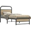 vidaXL Struttura letto senza materasso 75x190 cm rovere fumé materiale a base di legno