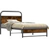 vidaXL Struttura letto senza materasso 107x203 cm rovere fumé materiale a base di legno