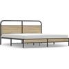vidaXL Letto in metallo senza materasso rovere fumé 200x200 cm