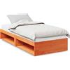 vidaXL Letto da giorno con materasso marrone cera 90x200 cm in legno di pino massiccio