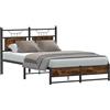 vidaXL Struttura letto senza materasso rovere fumé 120x200 cm materiale a base di legno
