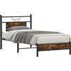 vidaXL Struttura letto senza materasso rovere fumé 75x190 cm materiale a base di legno