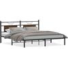 vidaXL Struttura letto senza materasso rovere marrone 160x200 cm materiale a base di legno