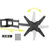 OEM Supporto da parete WHYFONE TV con braccio estensibile da 1219 mm, supporto da parete orientabile a 90°, inclinabile e girevole, supporto TV completamente mobile per televisori e monitor da 26-60 pollici fino a 50 kg