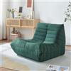 en.casa Sedia da terra 'Kodsø' imbottita con schienale 75 x 90 x 100 cm in microfibra verde