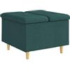 vidaXL Pouf contenitore verde scuro 60 x 60 x 45 cm in tessuto