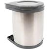 Relaxdays Cestino da incasso, 14 l, A x L x P: 32,5 x 28 x 34 cm, acciaio inossidabile, secchio interno, cestino da incasso per ante, cucina, argento