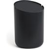Famanu Mini secchiello per cosmetici - Cestino per bagno e cucina - Nero - 1,5 L