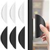 Kleemeiero 6 Pezzi Maniglie Autoadesive Maniglia Porta Interna Maniglia Finestra Maniglia Porta Esterna Manopole per Porte per Armadi, Cassetti, Guardaroba, Frigorifero, 8.4 * 2.8 CM (Bianco e Nero)