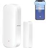 Drhomeam Per Zigbee Smart Door Sensor per Tuya WiFi Wireless Porta Sensore di Contatto con App Control, con Sensore Magnetico, Allarme con Notifica per la Sicurezza Domestica (1 pz per ZIGBEE)