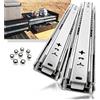QWEZIX Guide per cassetti per carichi pesanti, completamente estraibile, larghezza 53 mm, lunghezza 650 mm