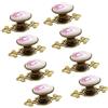 EBETA 10 x Maniglie e pomelli cassetti Manopola per mobili Manopola Armadio Manopole Manopole per porte Manopola per mobile, ceramica (bronzo-tulipano)