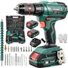 STANEW Avvitatore a Batteria 20V, Trapano Percussione con 2 Batterie 2.0Ah, 35N.m di Coppia, 2 Velocità, 18+3 Coppia, 24 Accessori, Luce a LED, per bricolage fai da te
