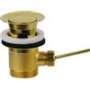 Schläfer 40510110 | Piletta Universale Dorata con Tappo Saltarello in Metallo Pesante per Scarico Lavabo Bagno e Bidet 11/4 con Troppopieno. Finitura PVD Oro Lucido