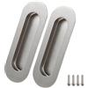 Lyaor 2 maniglie per porta scorrevole in 304 acciaio inossidabile spazzolate con viti maniglie per porta invisibili, 120 x 40 mm, maniglia ovale incassata, maniglia per armadio cassetto, colore