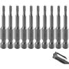 Befun Set di 10 punte Torx T10, lunghezza 50 mm, codolo esagonale da 1/4, set di punte Torx lunghe, in acciaio S2, set di cacciaviti