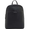 Armani Exchange Men Alex, zaino classico con logo goffrato, argento con doppia cerniera, nero, taglia unica