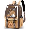 MIFKLMV Capybara Zaino Cartone Animato per Bambini, Kawaii Leggero di Grande Capacità Capybara, Casual Animali Borsa Bag Carino Backpackper Ragazze & Ragazz-B