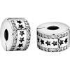 Rimgoris 925 Sterling Silver Women Bracciali Collana Stella Clip Ciondolo Bracciale Donna Ciondolo Festa della Mamma con Zirconia 2 confezioni