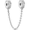 Rimgoris 925 Argento Sterling Charm Donna Bracciali Collana Cranio Cuore Rubino Ciondolo Due Toni Oro Rosa Cuore Gemma Ciondolo Interlock Doppie Stelle e Luna Chiave Angelo Ala Amore Viola